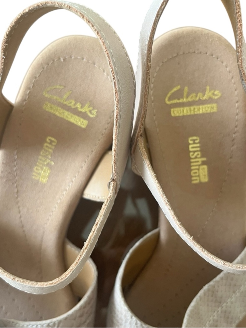 Clarks Helio Latitude Cork Wedge Sandals Snake Print NWOT - Picture 8 of 10